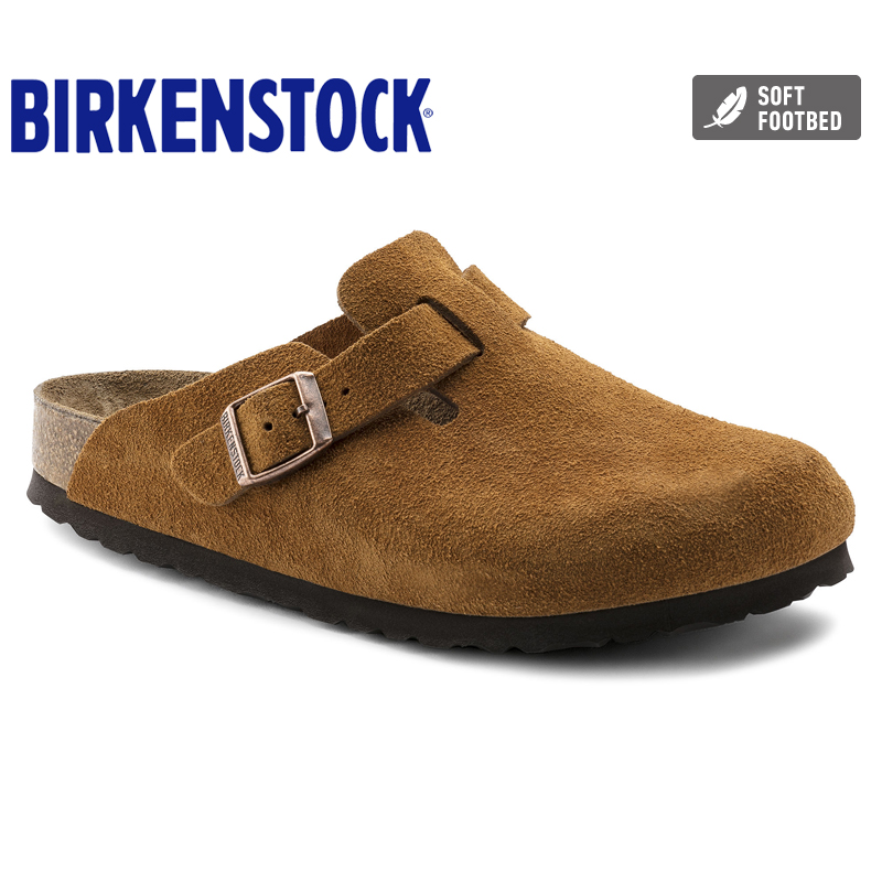 Birkenstock Boston Soft Footbed Suede Leather Mink