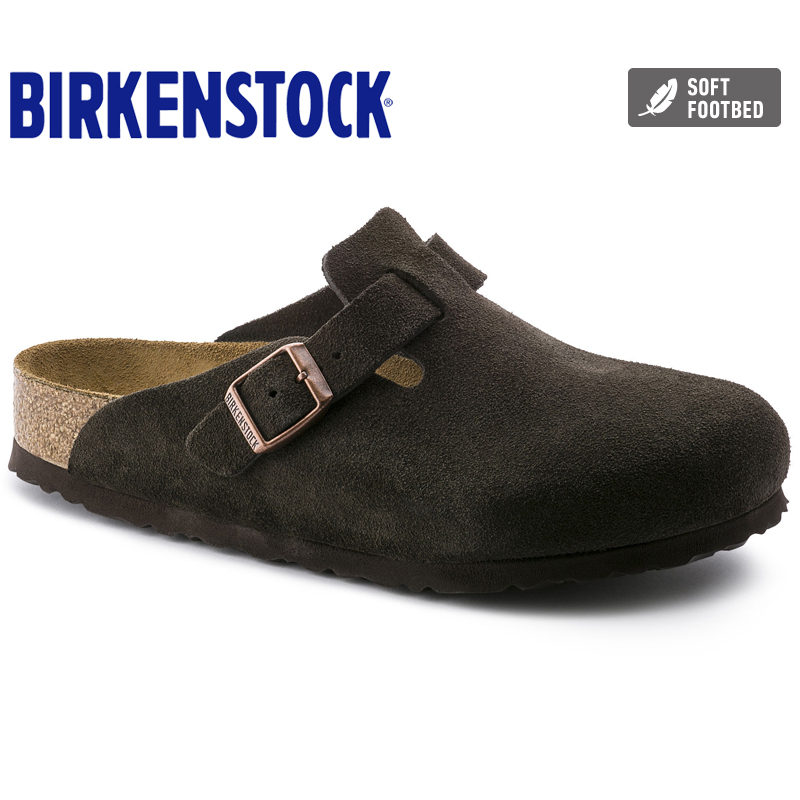 Birkenstock Boston Soft Footbed Suede Leather Mocca